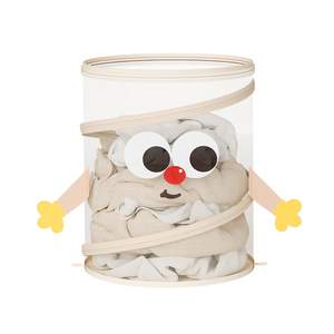 Dễ thương màu be <span class=keywords><strong>Polyester</strong></span> ráp giỏ giặt xách tay có thể gập lại pop-up cản trở với lưới thoáng khí cho phòng tắm sử dụng thiết kế mới - Product Image 1