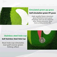 Simulateur de golf d'intérieur pour putting green, gazon synthétique PP avec base en EVA, pour usage domestique, taille personnalisable, direct usine