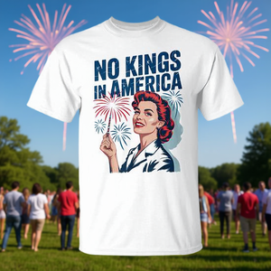 Camiseta Retro No Kings In America Unisex con Cuello Redondo y Manga Corta para Adultos Promocional - Product Image 2