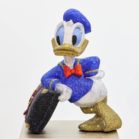 Escultura de Cristal con Diamantes Swarlow Personalizada, Hecha de Resina, Escultura Artística de Mickey, Pato Donald, Pato Amarillo