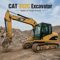 Excavatrice d'occasion CAT 312C, 12 tonnes, 94 CV, moteur diesel, chenilles, économe en carburant