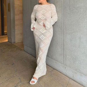 Vente de gros Robe longue à bandage croisé personnalisée, pour dames Robes sexy à dos nu et coupe ajustée pour femmes/ - Product Image 5