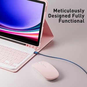 Custodia con Tastiera per <span class=keywords><strong>Samsung</strong></span> Galaxy <span class=keywords><strong>Tab</strong></span> S10 Lite/S10 FE/S9 FE/S9/S8/<span class=keywords><strong>S7</strong></span> da 10,9 e 11 Pollici con Portapenne Integrato e SET Mouse - Product Image 5