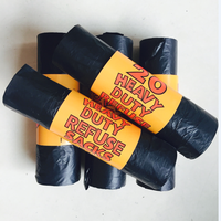 Sacs poubelles en plastique robustes biodégradables noirs pour cuisine, sacs de rangement, logo personnalisé, prix bas, modèle supermarché, vente en gros