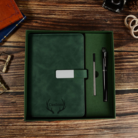 Ensemble cadeau de carnet en cuir personnalisé pour entreprise 2026 avec impression de logo, couvertures et accessoires haut de gamme, écriture complète pour cadres dirigeants