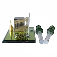 Cadeau traditionnel islamique de l'Aïd cristal verre Makkah Mecque horloge tour Allah Kaaba coran-ancienne Collection artisanat traditionnel