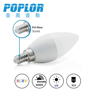 หลอดไฟอัจฉริยะ Poplor Smart LED 6W E27 ควบคุมผ่านแอพ เปลี่ยนสีได้ แสงเทียนหรี่แสงได้ RGBW - Product Image 4