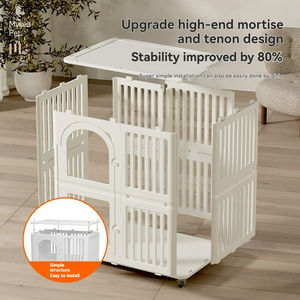 <span class=keywords><strong>2025</strong></span> nouveau Design HDPE <span class=keywords><strong>Cage</strong></span> pour animaux de compagnie 4 roues Base pliable plateau intérieur extérieur chien chat - Product Image 6