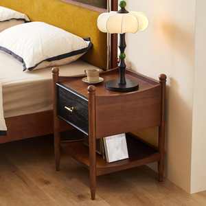 Mesita <span class=keywords><strong>de</strong></span> <span class=keywords><strong>noche</strong></span> <span class=keywords><strong>de</strong></span> madera maciza Retro francesa dormitorio Mini mesa lateral estrecha cabeza <span class=keywords><strong>de</strong></span> cama multifuncional móvil pequeña sala <span class=keywords><strong>de</strong></span> estar lateral - Product Image 2