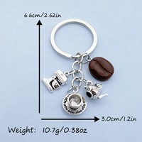 Porte-clés créatif en alliage de zinc en forme de tasse à café, machine à café portable, théière, porte-clés 3D en métal alimentaire, cadeau pour clés de voiture