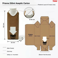Boîte en carton aseptique mate écologique personnalisée de 250 ml pour l'emballage du lait, du lait d'avoine, du jus de fruits