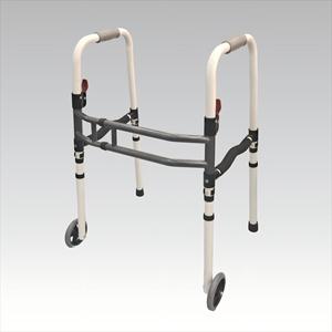 <span class=keywords><strong>Déambulateur</strong></span> léger pliable en aluminium avec 2 roues - Hauteur réglable - Mécanisme de pliage simple - Product Image 1