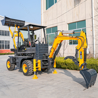 Liondi Mini Wheel Loader Backhoe Excavator 4x4 Mesin Yunnei CE EPA 37kW Motor Efisiensi Tinggi Garansi 1 Tahun Pertanian Konstruksi