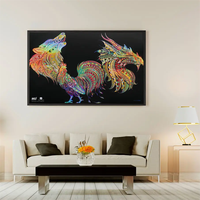 Affiche en feuille holographique 3D personnalisée de qualité supérieure encadrée Photo d'art avec impression d'estampage à chaud pour la décoration murale de la maison