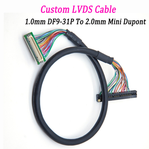 كابل LVDS مخصص DF9-31P بخطوة 1.0 مم إلى ميني دوبونت بخطوة 2.0 مم لتوصيل لوحة التشغيل في اللافتات الرقمية - Product Image 1