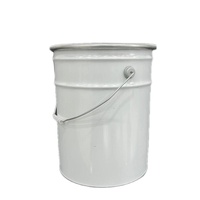 Seau rond en métal laqué de 18 litres, bidon en tôle avec design imprimé personnalisable pour la peinture, l'huile moteur