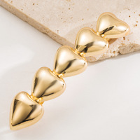 Barrette à cheveux en acier inoxydable plaqué or avec design coquillage argenté, zircon, accessoires de bijoux imperméables, barrettes à cheveux en forme de cœur