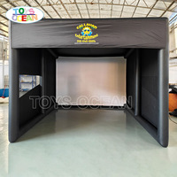 Tente de Simulation de Golf Gonflable Professionnelle – Écran de Projection en PVC Durable avec Support de Projecteur