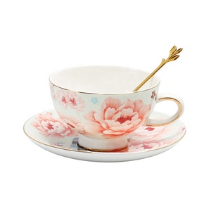 Wholesale Flower and Bird Pattern Bone China <b>Coffee</b> Cup Saucer Teapot Gift <b>Set</b> - Product Image 2