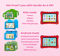 Ucuz Android 11 7 inç çift kamera 0.3 + 2MP Tablette Enfants okul Wifi eğitim çocuklar akıllı Tablet PC dökün