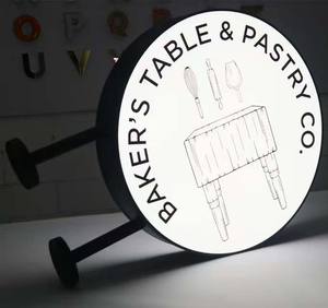 لوحة علامات مطلية بالمينا باللون الأسود مخصصة ، تُثبت بجانب الجدار الدائري - Product Image 2