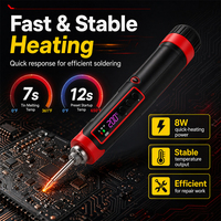Fer à souder portable sans fil 8W, 1800mAh, rechargeable par USB-C, écran LED, pour réparation de circuits imprimés