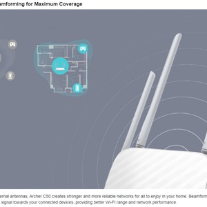 เราเตอร์ไร้สาย TP-Link Archer C50 AC1200 แบบดูอัลแบนด์ ความเร็ว 1200 Mbps - Product Image 4
