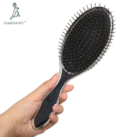 Prix d'usine Brosse à cheveux à logo personnalisé, à poils métalliques, à picots métalliques, à coussin, pour perruques et extensions de cheveux bouclés