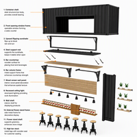 Maison conteneur préfabriquée pliable en acier, modulaire, en kit, pour café, bar, restaurant, centre commercial
