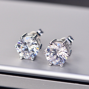 Boucles d'oreilles clous personnalisées en diamant de laboratoire VVS, or massif 10K 14K 18K, diamant CVD, pour hommes et femmes - Product Image 4