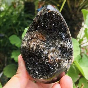 Huevo de Dragón Septariano Natural, Geoda, Piedra Semipreciosa, Cristal Negro Druzy, Reiki, Wicca, Meditación, Decoración de Escritorio, Regalo - Product Image 4