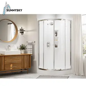 Hot sale small stand-alone glass Anti-peeping hotel shower cubicle walk in shower