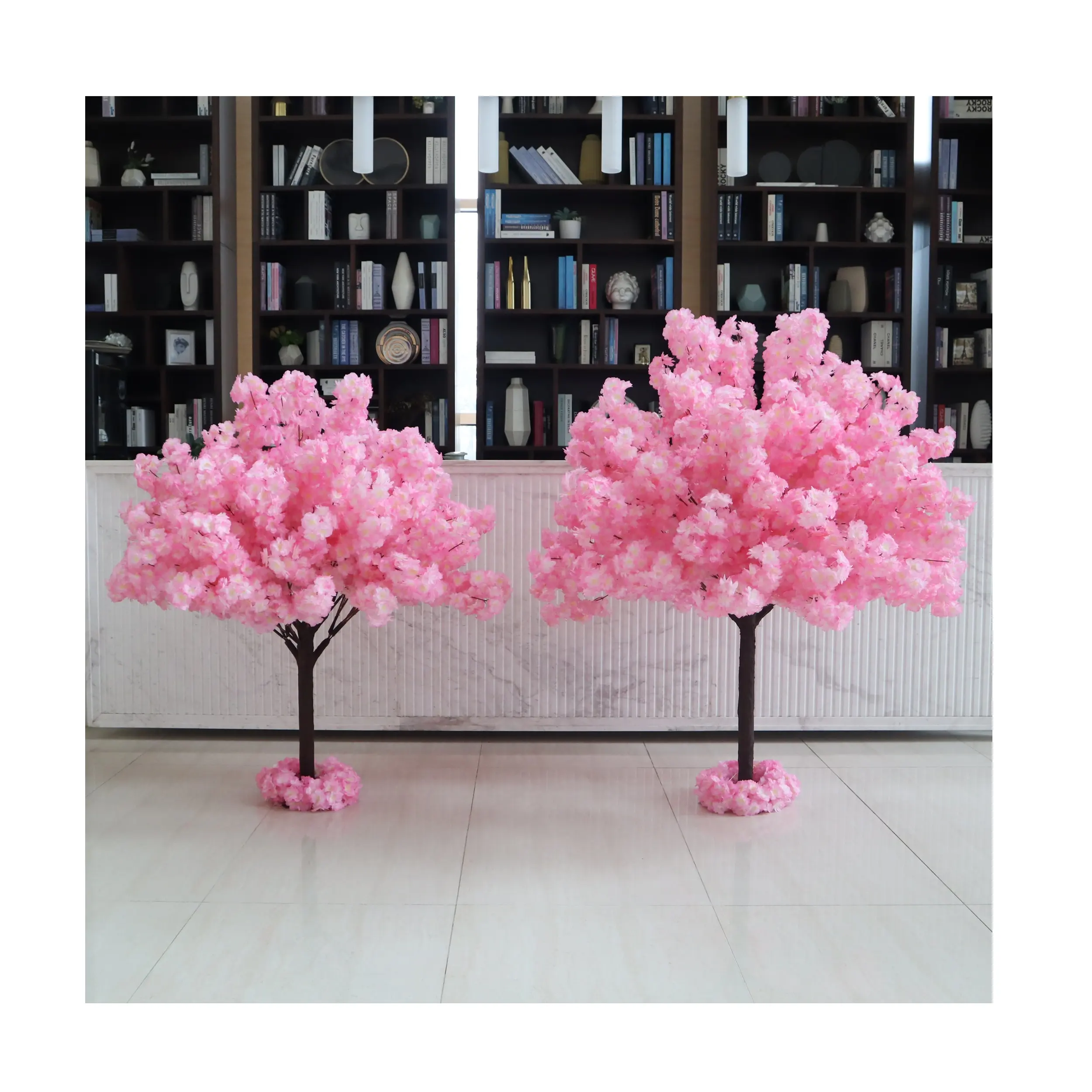 1,2 M hellrosa weißrosa heißrosa Lachs künstlicher künstlicher Wunschbaum Blume Tischplatte Kirschblütenbaum für Hochzeitsdekoration