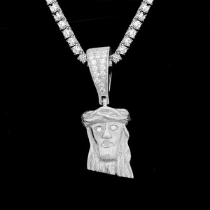 VVS Moissanite จี้พระเยซู,เครื่องประดับเงิน<span class=keywords><strong>2022</strong></span>ใหม่ฮิปฮอปสำหรับผู้ชายผู้หญิงแร็ปเปอร์สร้อยคอเงิน925เย็นออก - Product Image 3