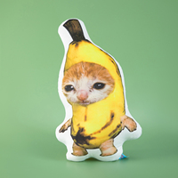 Bantal Boneka Hewan Peliharaan Kucing Anjing Isi Kapas PP, Cetak Dua Sisi, Bantal Sandaran yang Dapat Dipeluk, Hadiah untuk Remaja