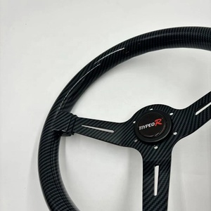 พวงมาลัยทรงคลาสสิคแบบใหม่ Universal ABS ขนาด 350 มม. คาร์บอนไฟเบอร์ ขอบลึก 4 ซม. สไตล์ JDM - Product Image 3