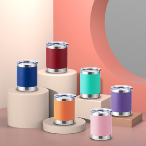 Stainless Steel <b>Insulated</b> Tumbler 10oz Powder Coated Solid Color Travel <b>Mug</b> For Cars - Product Image 2