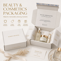 Boîte d'emballage en carton ondulé beige personnalisée avec logo imprimé, fermeture éclair et bande déchirable, emballage plat pour le commerce, boîte pliante découpée, boîtes d'expédition