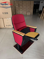 Mobilier de théâtre scolaire église de conférence vente en gros de sièges pliants modernes siège de théâtre en tissu chaise d'auditorium avec bloc-notes