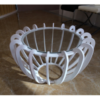 2024 ensembles de table de salon table basse ronde en verre fabriqués en Chine