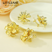 Boucles d'oreilles clous élégantes et simples, couleur or, motif floral, à la mode, inaltérables, pour mariées, cadeau de mariage