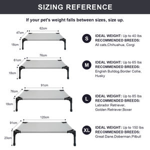 Cama para perros al aire libre con dosel, cama elevada para perros con dosel extraíble, cuna para mascotas elevada de refrigeración portátil exterior para perros - Product Image 6