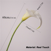 Nouvelle Arrivée 2026 – Décoration de Mariage Populaire : Lys Calla Artificiels en Latex, Effet Réel, Blancs