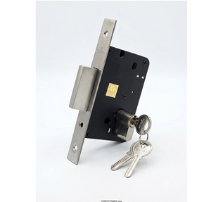 Cerradura de Embutir de 70 mm con Acabado de Acero Inoxidable, Cuerpo de Hierro, Cilindro de Latón y Llaves para Puertas Residenciales y Comerciales Seguras - Product Image 1