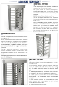 최고 품질의 풀 자동 풀 하이트 턴스틸 메커니즘 RS485 통신 DC 브러시리스 모터 버스 공항 역용 - Product Image 2
