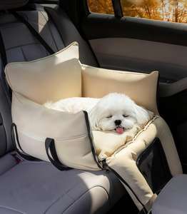 Sac de transport pour animaux de compagnie en cuir PU de luxe, portable, imperméable, lit de voiture pour <span class=keywords><strong>chien</strong></span>, siège surélevé de sécurité pour chiens et chats, lit de voiture pour animaux de compagnie, siège de voiture - Product Image 6