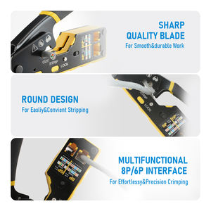 7 in 1 Netzwerk pass RJ45 Crimp-Toolkit Ethernet-<span class=keywords><strong>Tester</strong></span>-Kit für CAT5/Cat5e/Cat6 RJ11 6 P4C Stahl zangen Glasfaser ausrüstung - Product Image 4