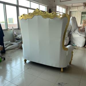 Venta al por mayor sillas de Trono Blanco respaldo alto <span class=keywords><strong>alquiler</strong></span> de eventos Silla de novia y novio sillas de <span class=keywords><strong>boda</strong></span> asiento de amor banquete fiesta - Product Image 6