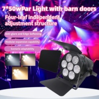 Projecteur LED PAR 7 yeux 50W E27 avec volets orientables en alliage d'aluminium DMX512 CRI90 pour éclairage de scène DJ à faisceau blanc - Ambiance Nuit Noire