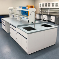 Mesa de Laboratorio de Resina Fenólica con Estructura de Acero para Laboratorio Central de Química y Biología, Modelo Chemical Island